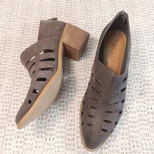 1.State 'Ilee' Women's Suede Cut Out Gray Ankle Bootie Sz 10 Medium